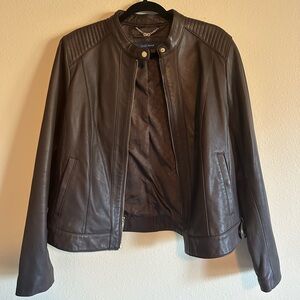Cole Haan Dark Brown Leather Jacket